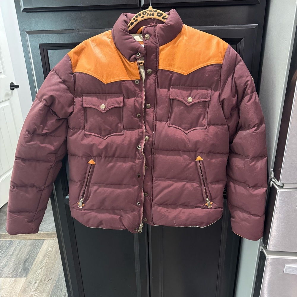 Penfield Maroon and Orange Puffer Jacket
